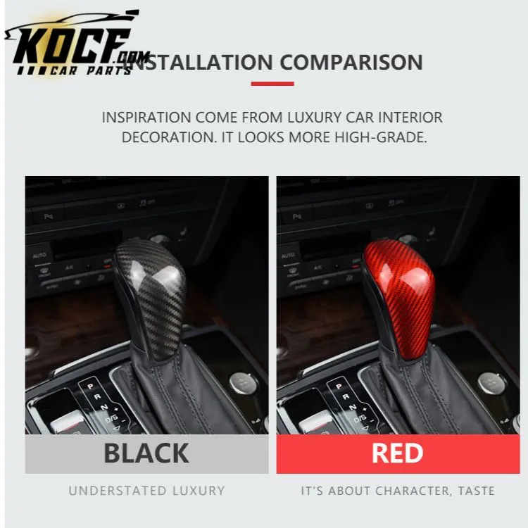 ES A6L A7 Wholesale Price Car Interior Accessories Carbon Fiber Gear Shift Knob Fit For AUDI