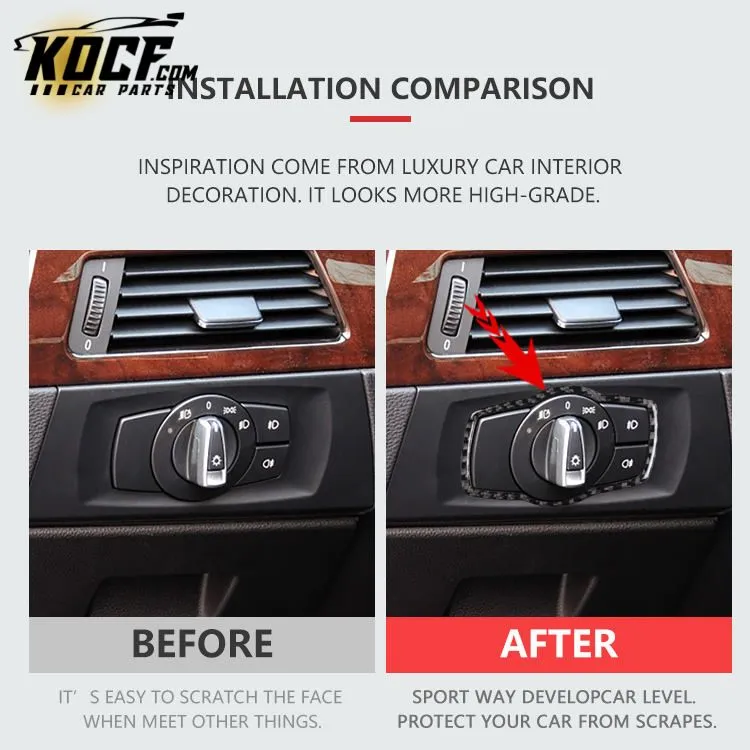 ES Modified Car Carbon Fiber Headlight Switch For BMW E90