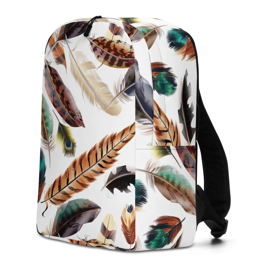 Feathers Pattern Minimalist Backpack