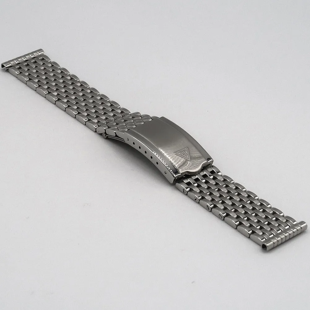 Forstner 9-Row Beads of Rice Stainless Steel Watch Bracelet
