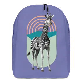 Giraffe Zebra Purple Minimalist Backpack