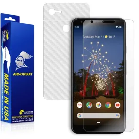 Google Pixel 3a Screen Protector   White Carbon Fiber