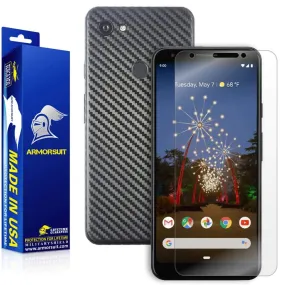Google Pixel 3a XL Screen Protector   Black Carbon Fiber
