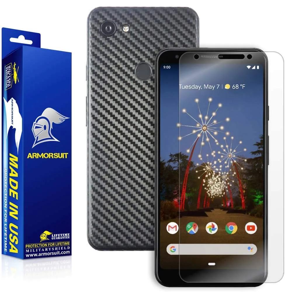 Google Pixel 3a XL Screen Protector   Black Carbon Fiber