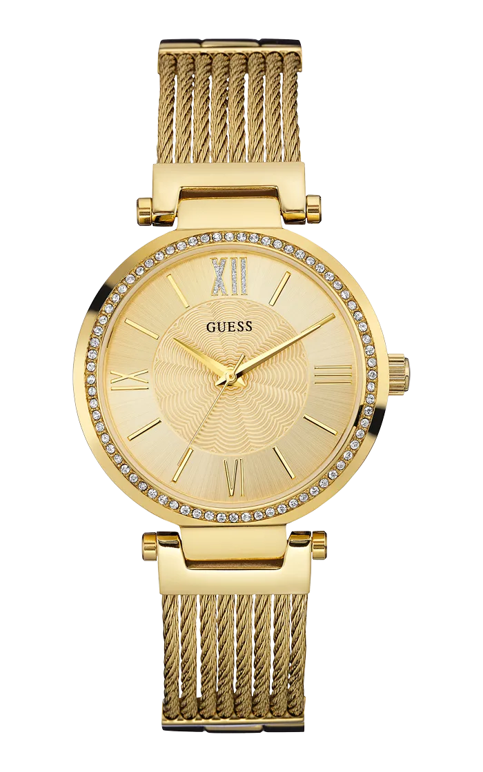 Guess U0638L2 Gold Mesh Stainless Steel Strap Women Watches