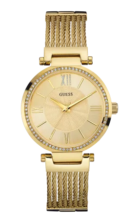 Guess U0638L2 Gold Mesh Stainless Steel Strap Women Watches
