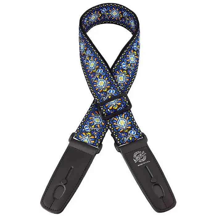 Henry Heller LIS-062-BC 2" Jacquard Strap w/ Lock-It Ends, Blue Chill
