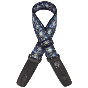 Henry Heller LIS-062-BC 2" Jacquard Strap w/ Lock-It Ends, Blue Chill