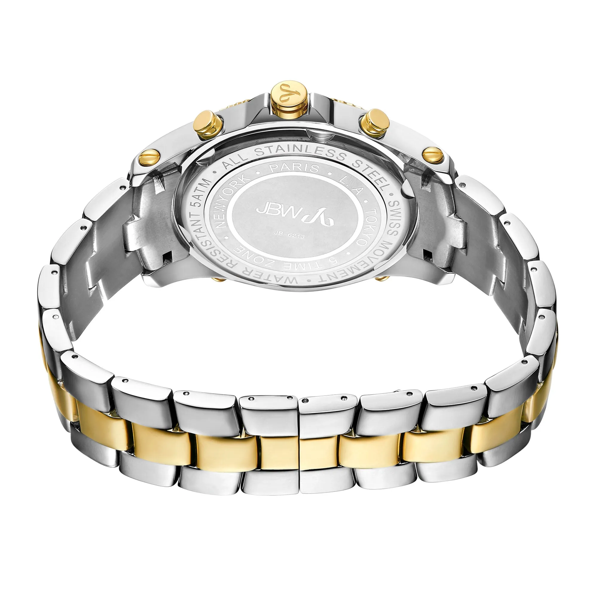 JBW Jet Setter Two-tone Diamond Multiple Time Zone Men's Watch JB-6213-E