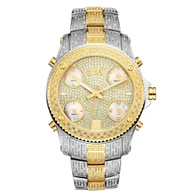 JBW Jet Setter Two-tone Diamond Multiple Time Zone Men's Watch JB-6213-E