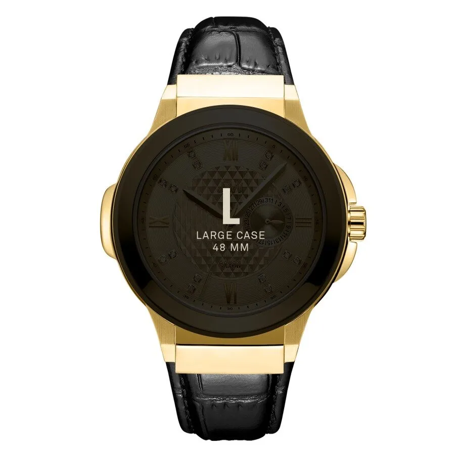 JBW Saxon 48 Quartz Diamond Gold Dial Men's Watch J6373C