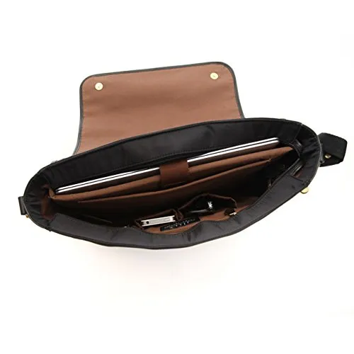 Jill-E Designs Sasha 15" Leather Laptop Bag, Black (473202)