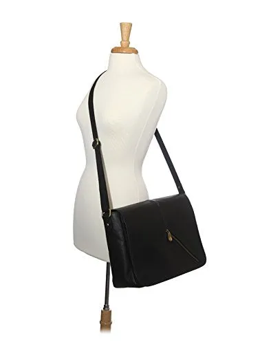 Jill-E Designs Sasha 15" Leather Laptop Bag, Black (473202)