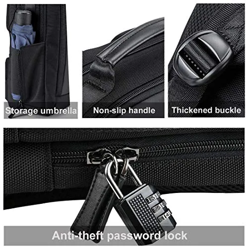 Laptop Backpack Business 15.6 inch Waterproof Secure Crossbody Laptop Backpack Scratchproof Anti-Theft Laptop Rucksack USB Charging and Water Resistant College Slim Office Men Backpack