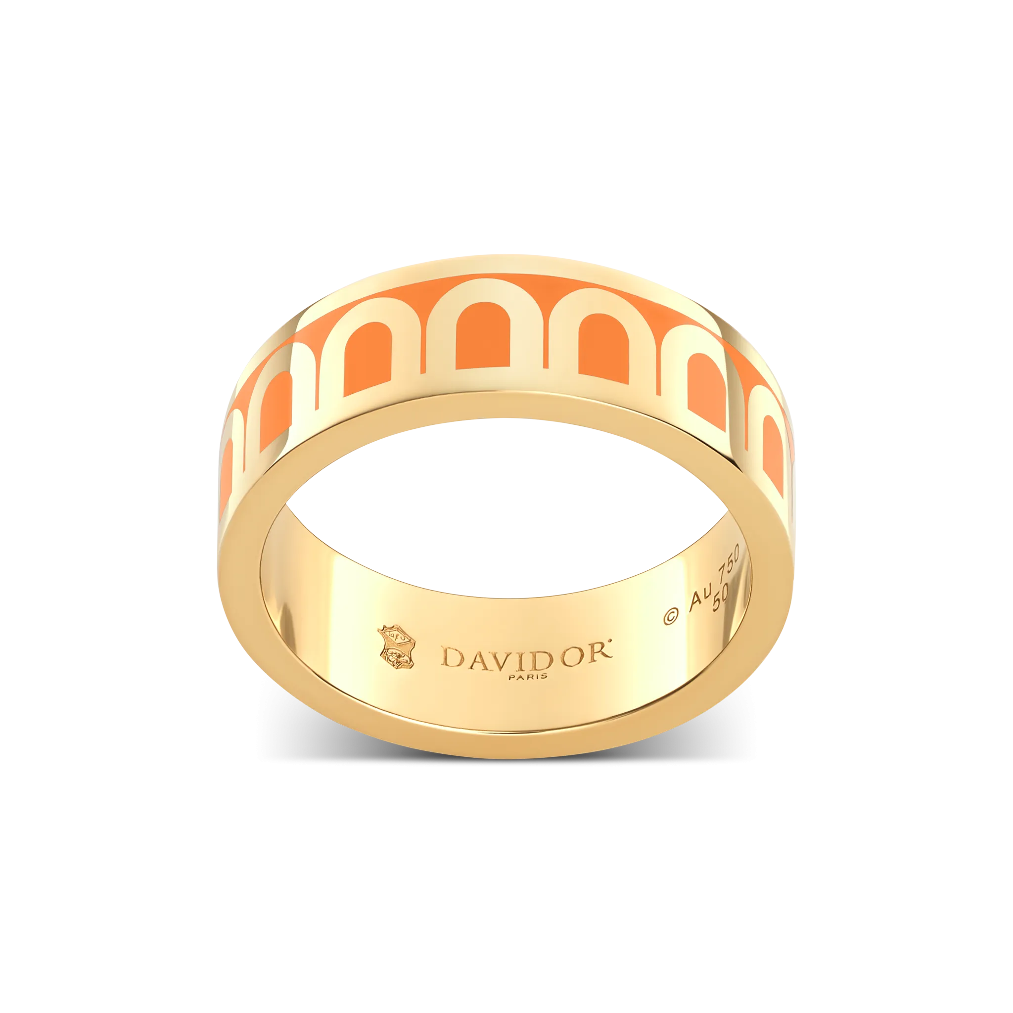 L'Arc de DAVIDOR Ring MM, 18k Yellow Gold with Lacquered Ceramic