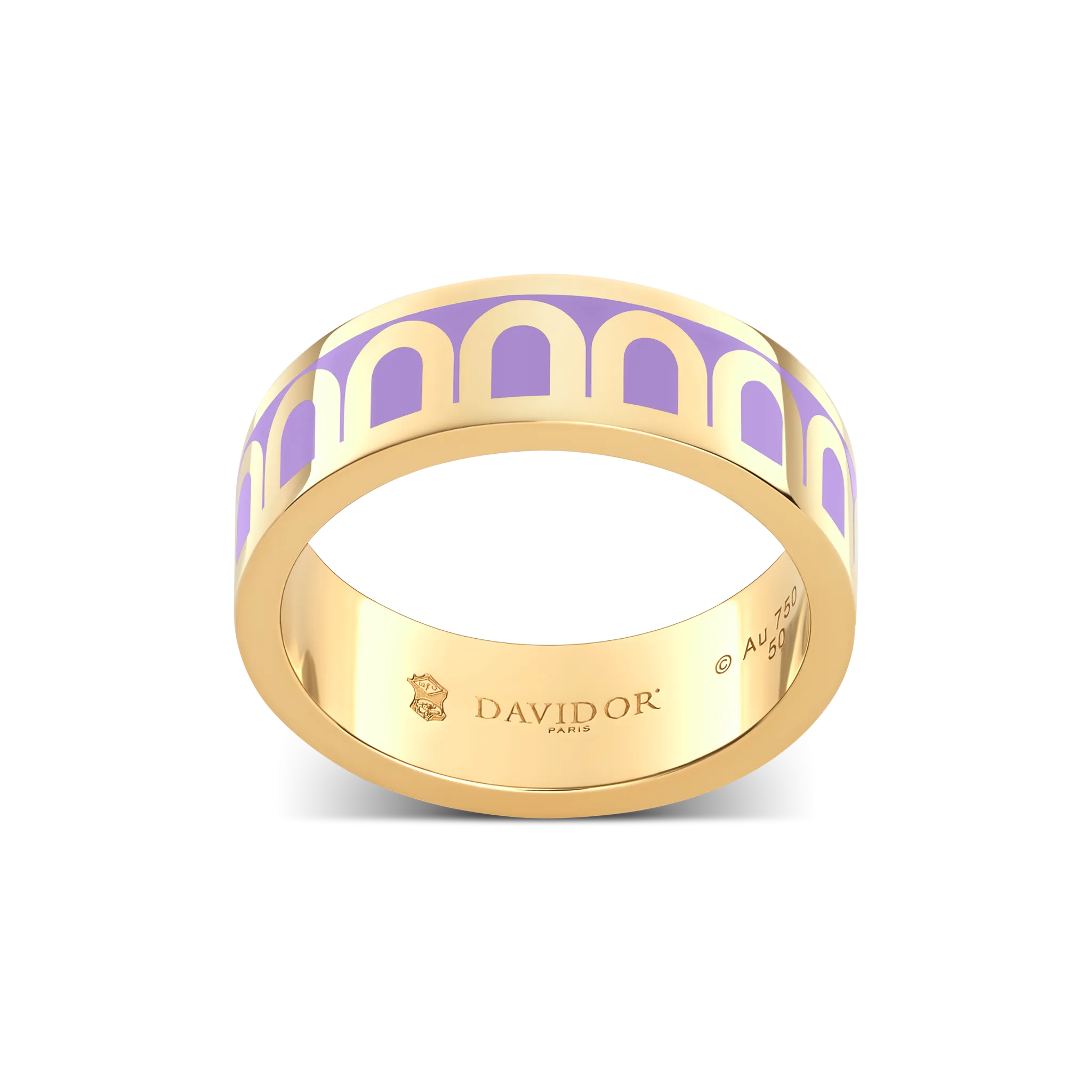 L'Arc de DAVIDOR Ring MM, 18k Yellow Gold with Lacquered Ceramic