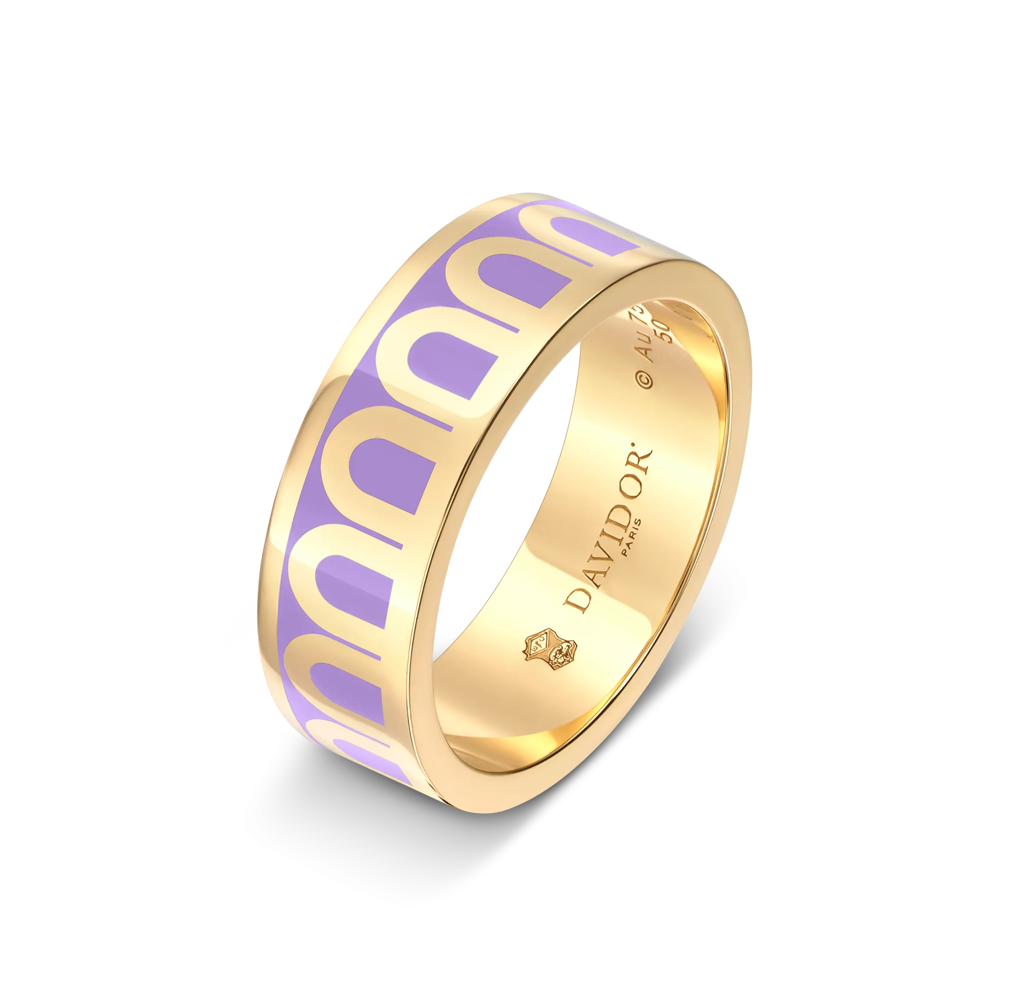 L'Arc de DAVIDOR Ring MM, 18k Yellow Gold with Lacquered Ceramic