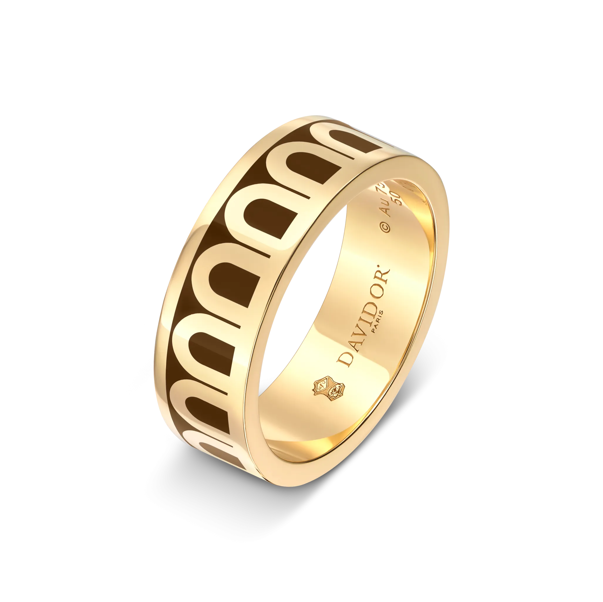 L'Arc de DAVIDOR Ring MM, 18k Yellow Gold with Lacquered Ceramic