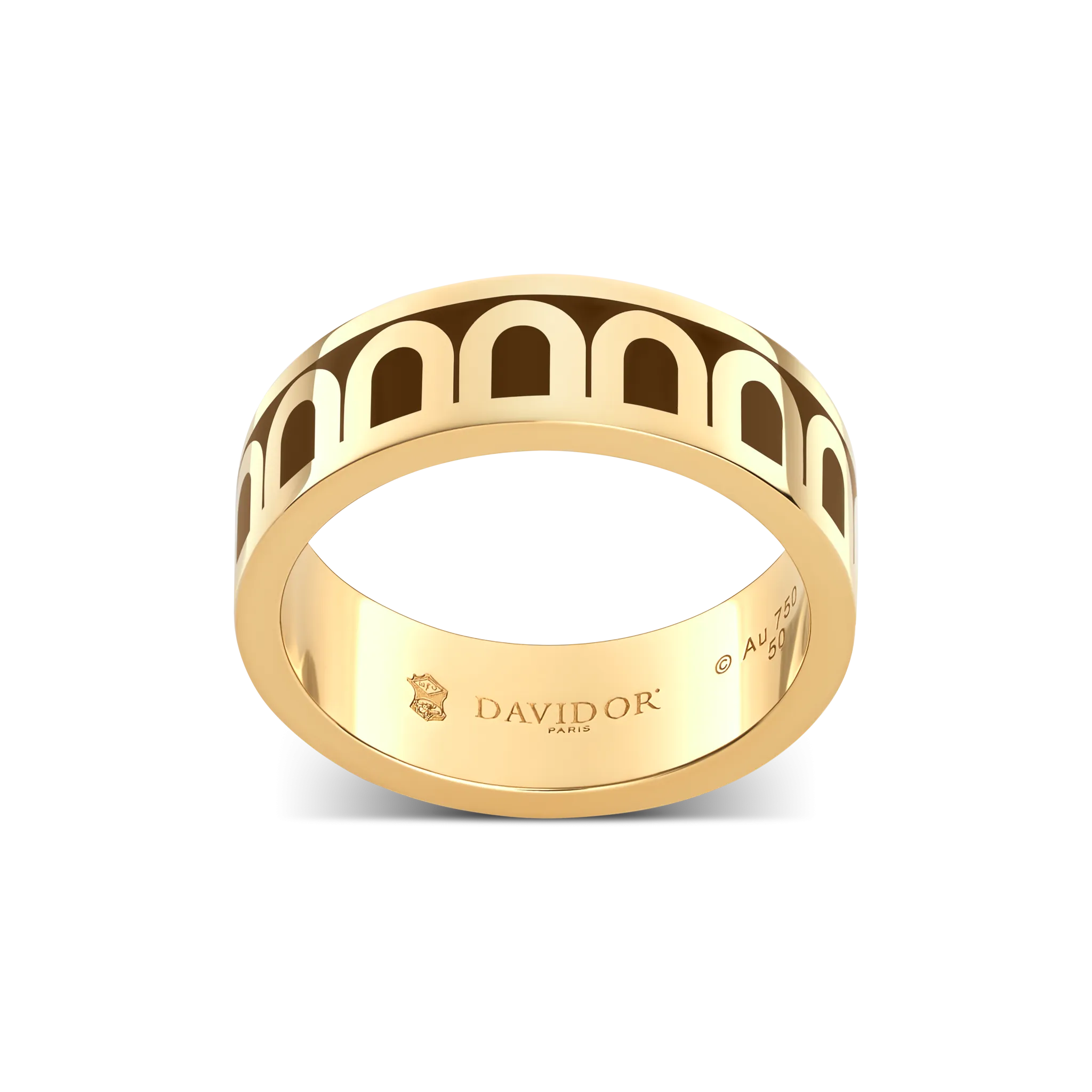 L'Arc de DAVIDOR Ring MM, 18k Yellow Gold with Lacquered Ceramic