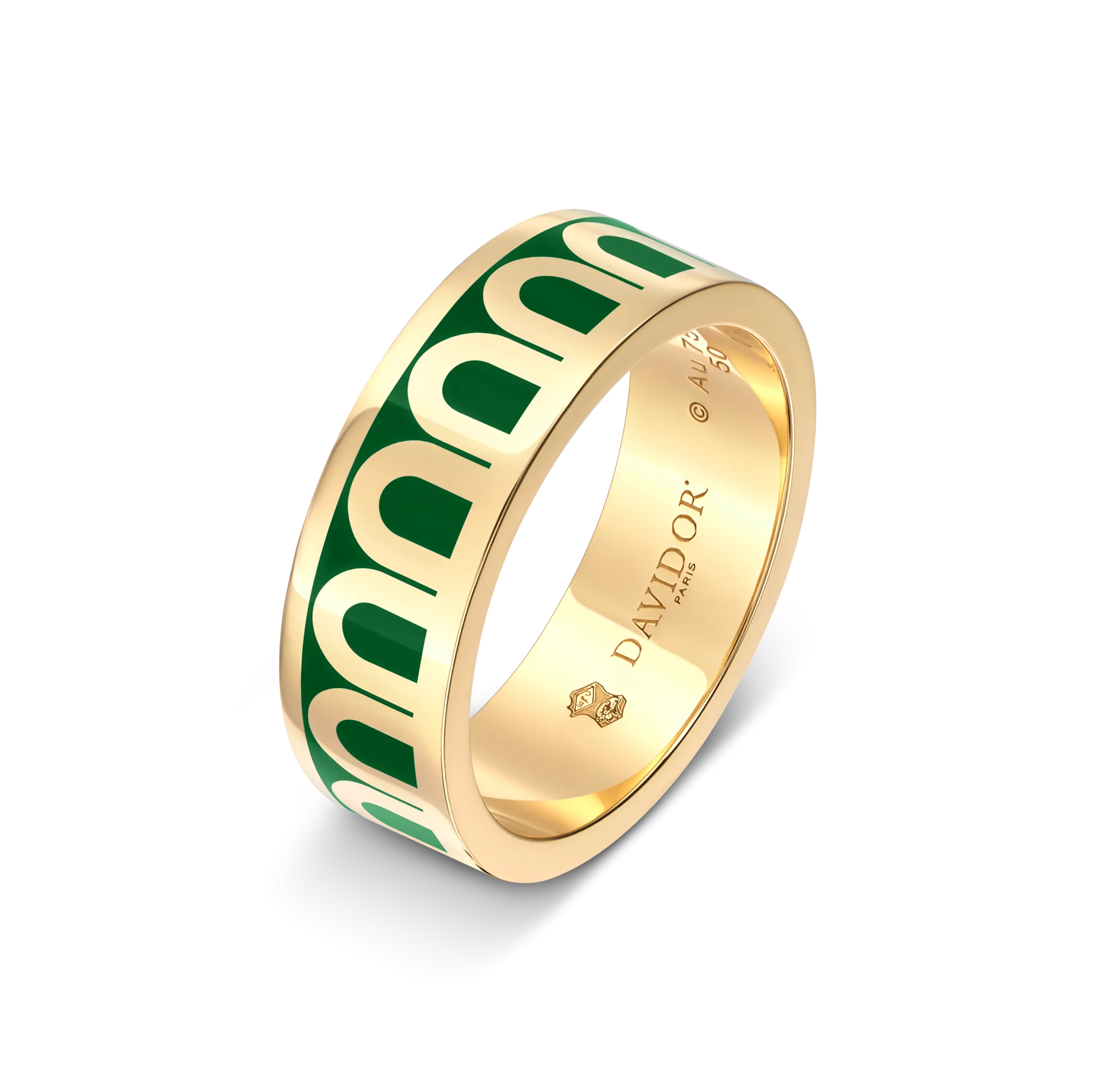 L'Arc de DAVIDOR Ring MM, 18k Yellow Gold with Lacquered Ceramic
