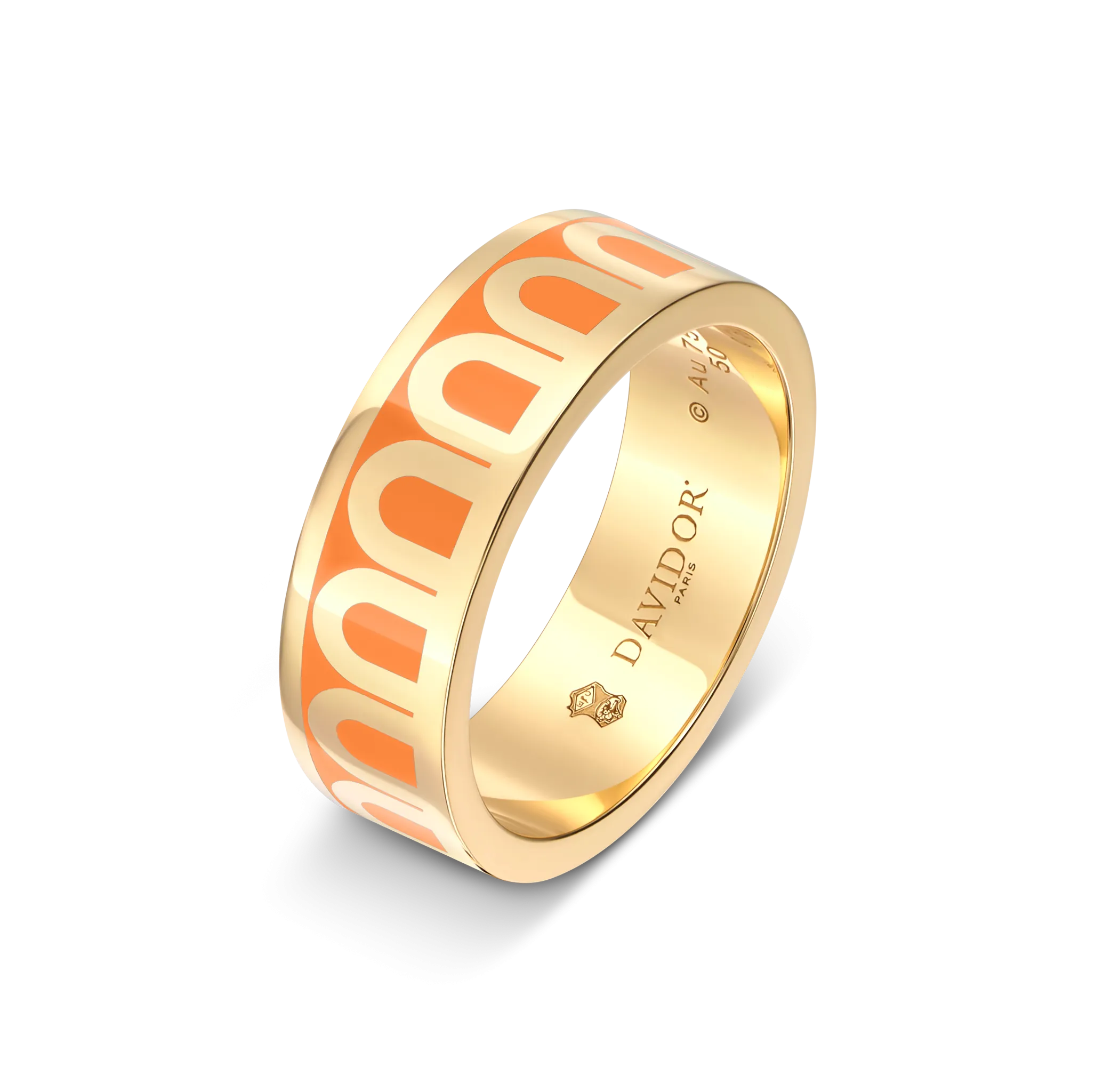 L'Arc de DAVIDOR Ring MM, 18k Yellow Gold with Lacquered Ceramic