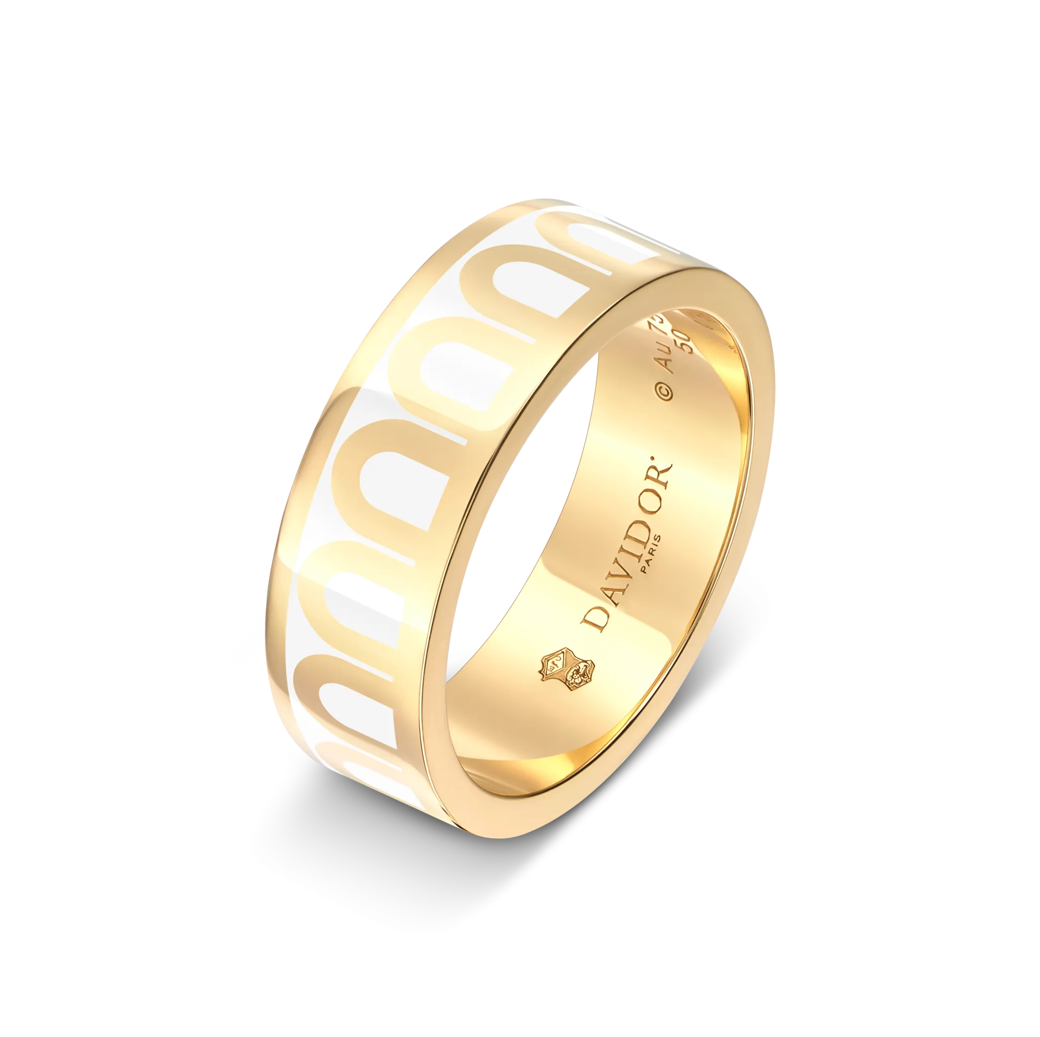 L'Arc de DAVIDOR Ring MM, 18k Yellow Gold with Lacquered Ceramic