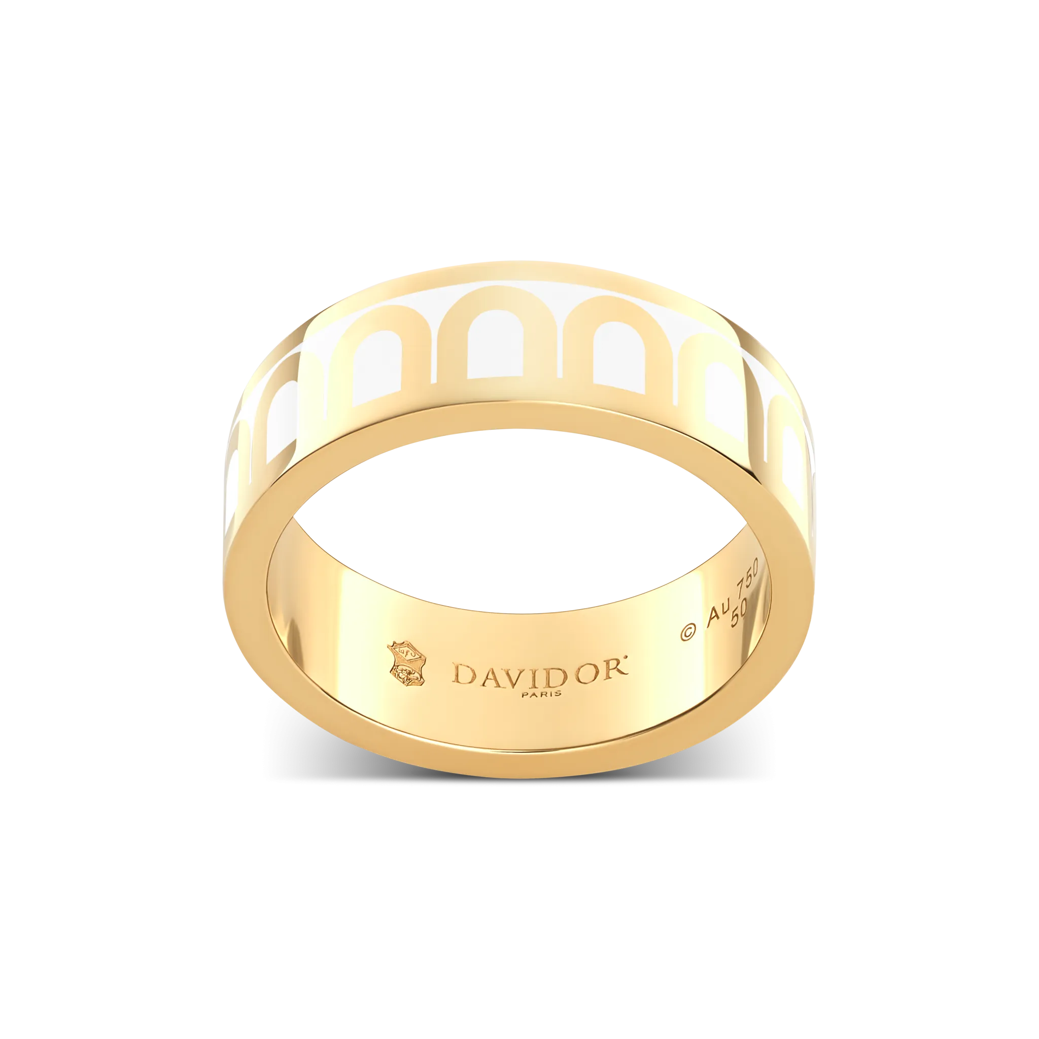 L'Arc de DAVIDOR Ring MM, 18k Yellow Gold with Lacquered Ceramic
