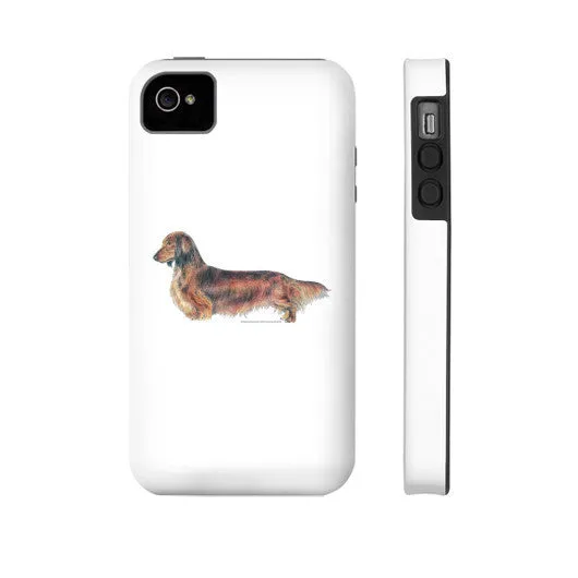 Longhaired Dachshund Illustration Phone Case