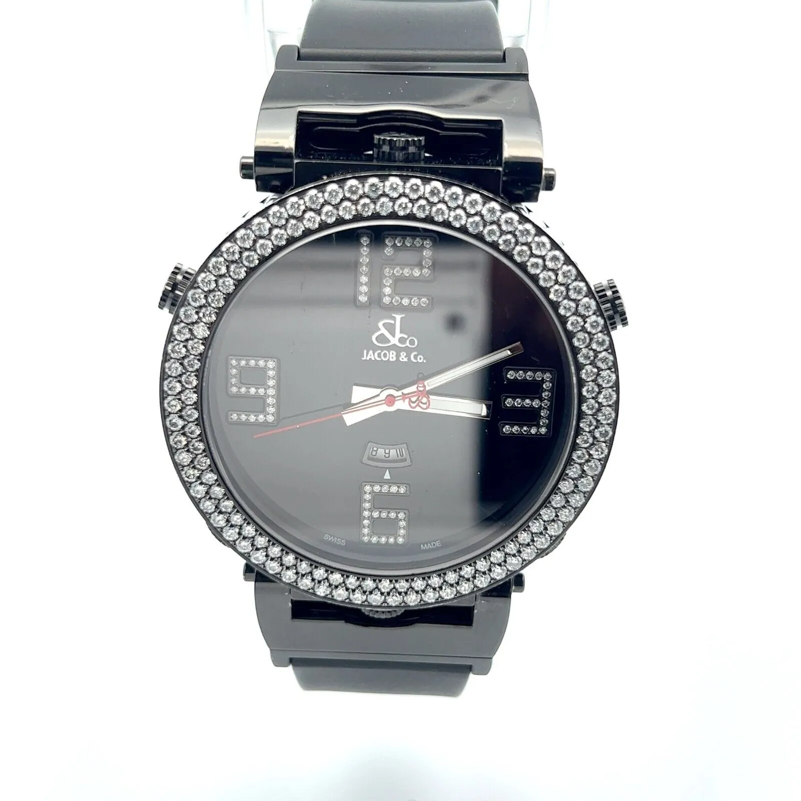 Mens Jacob & Co. Monster Five 5 Time Zone Stainless Steel Diamonds Rare