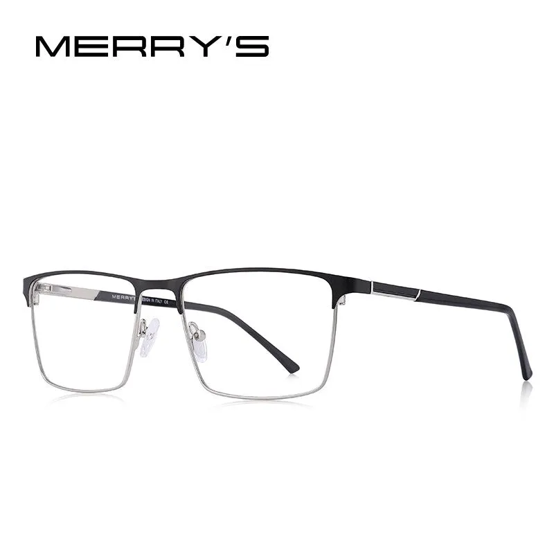 MERRY'S DESIGN - Original Men Titanium Alloy Glasses Frame Business Style Male Square Ultralight Eye Myopia Prescription Eyeglasses S2057