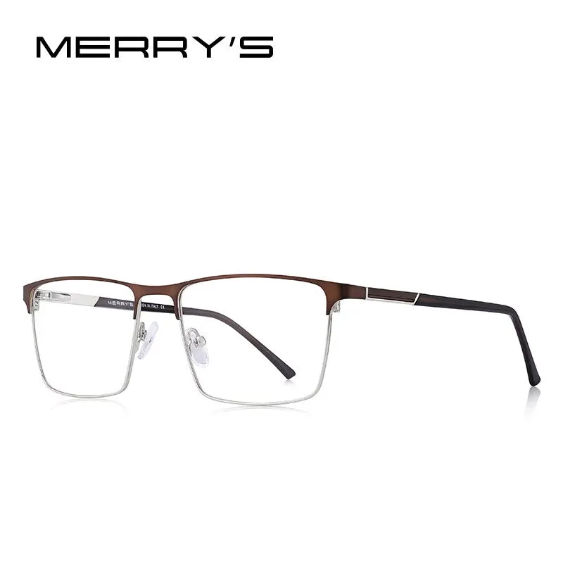 MERRY'S DESIGN - Original Men Titanium Alloy Glasses Frame Business Style Male Square Ultralight Eye Myopia Prescription Eyeglasses S2057