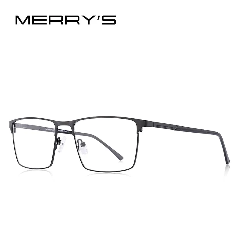 MERRY'S DESIGN - Original Men Titanium Alloy Glasses Frame Business Style Male Square Ultralight Eye Myopia Prescription Eyeglasses S2057