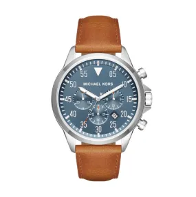 Michael Kors Men's Gage Brown Leather Watch