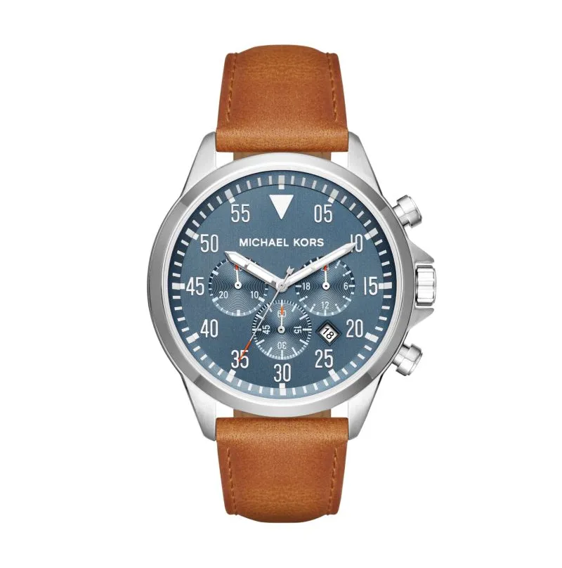 Michael Kors Men's Gage Brown Leather Watch