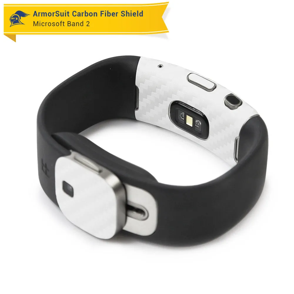 Microsoft Band 2 Screen Protector   White Carbon Fiber Skin