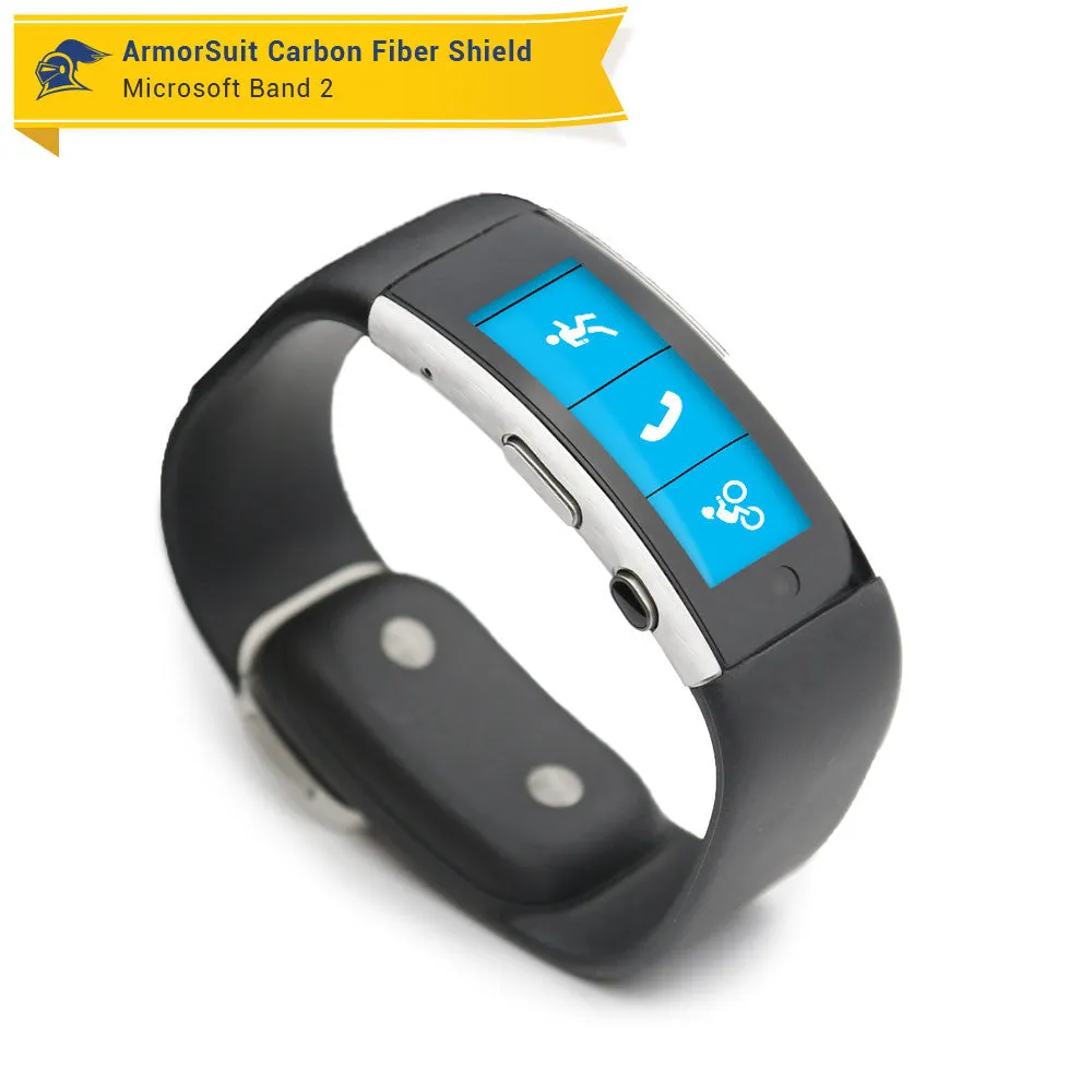 Microsoft Band 2 Screen Protector   White Carbon Fiber Skin