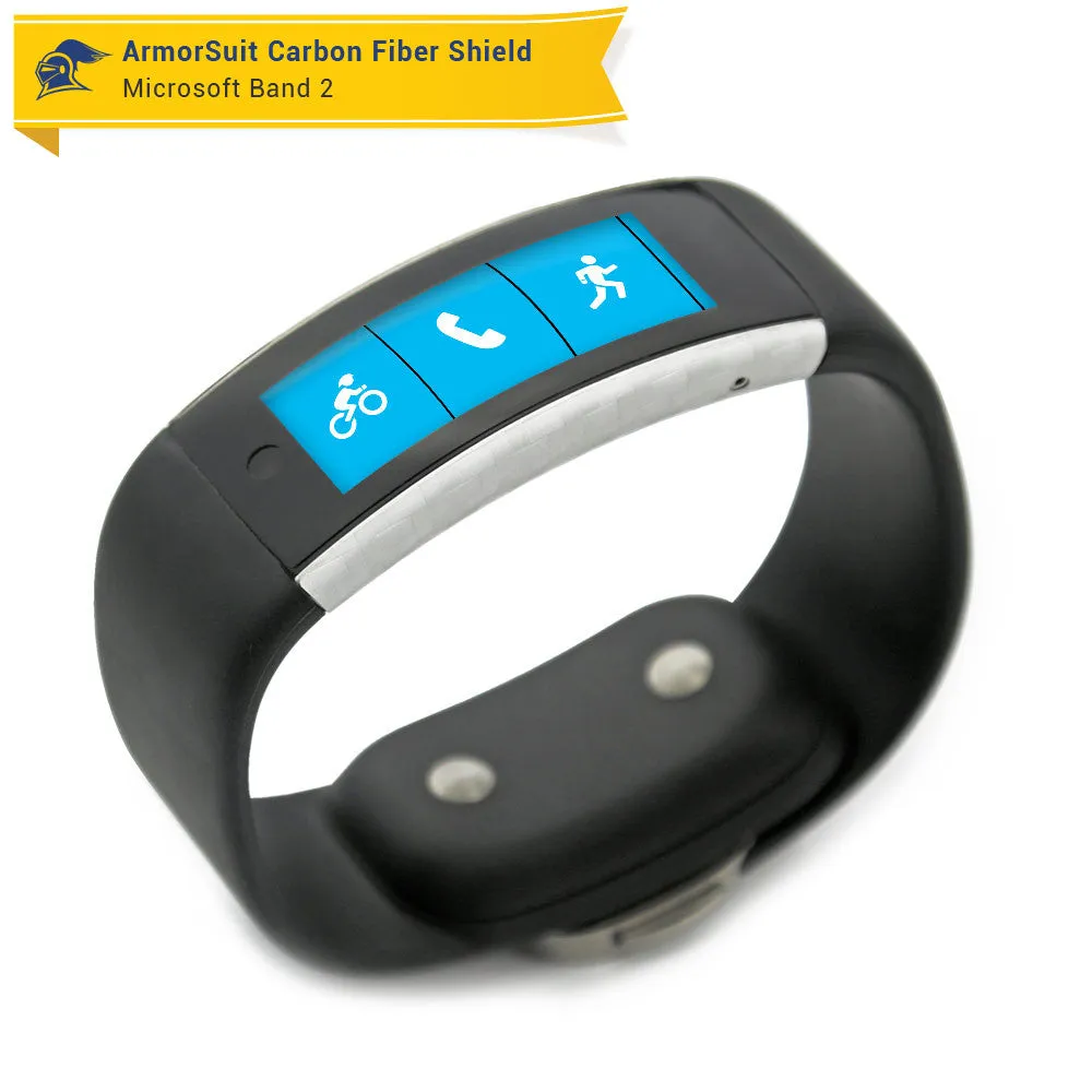 Microsoft Band 2 Screen Protector   White Carbon Fiber Skin