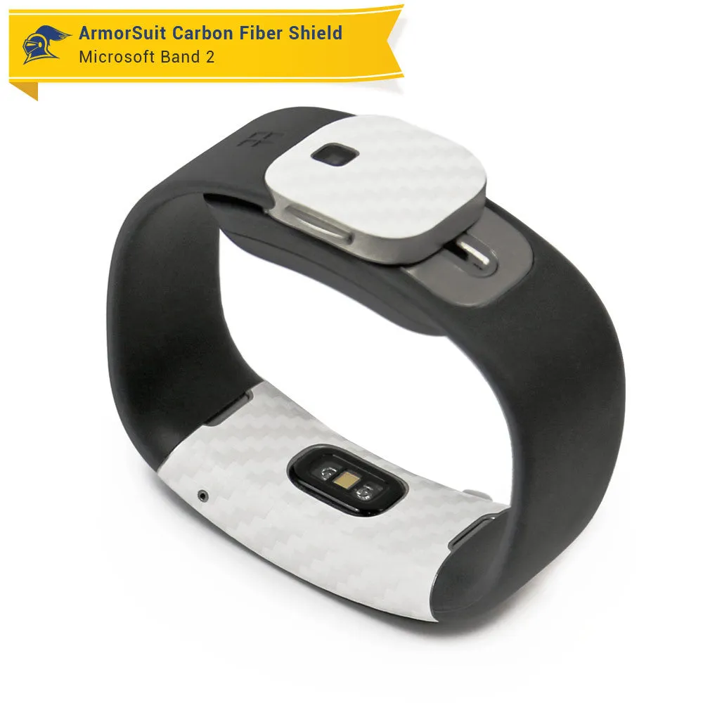 Microsoft Band 2 Screen Protector   White Carbon Fiber Skin