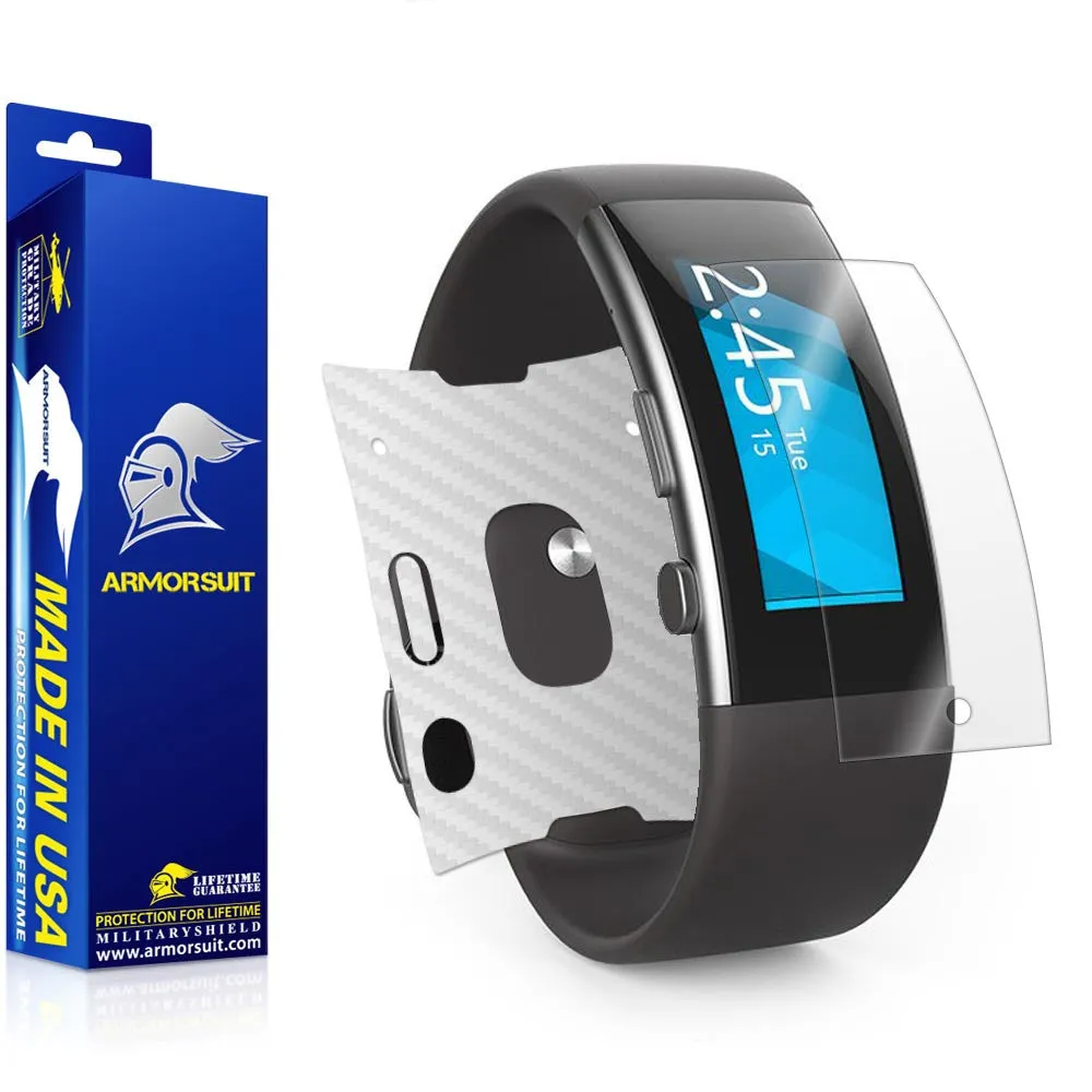 Microsoft Band 2 Screen Protector   White Carbon Fiber Skin