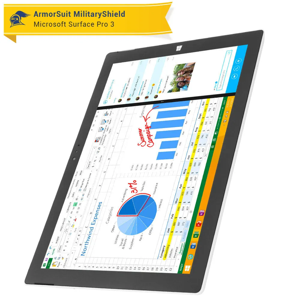 Microsoft Surface Pro 3 Screen Protector   Vinyl Skin Wrap Film