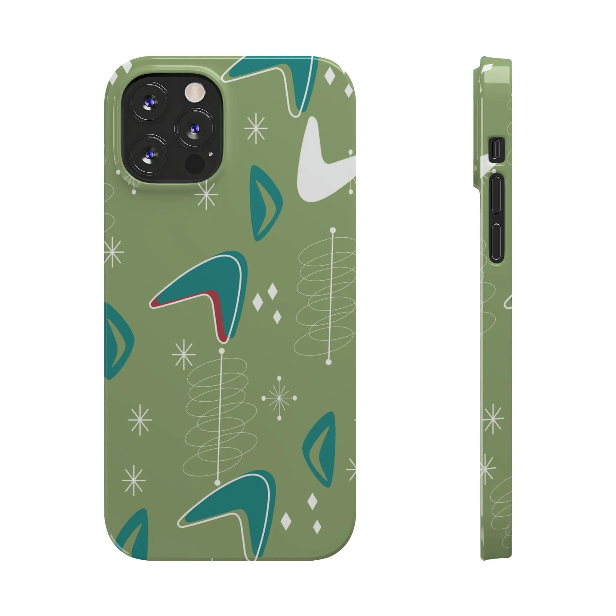 Mid Century Modern Atomic Boomerange, 50s Space Age, New Smart Phone 15 Models, Trendy Slim Phone Cases
