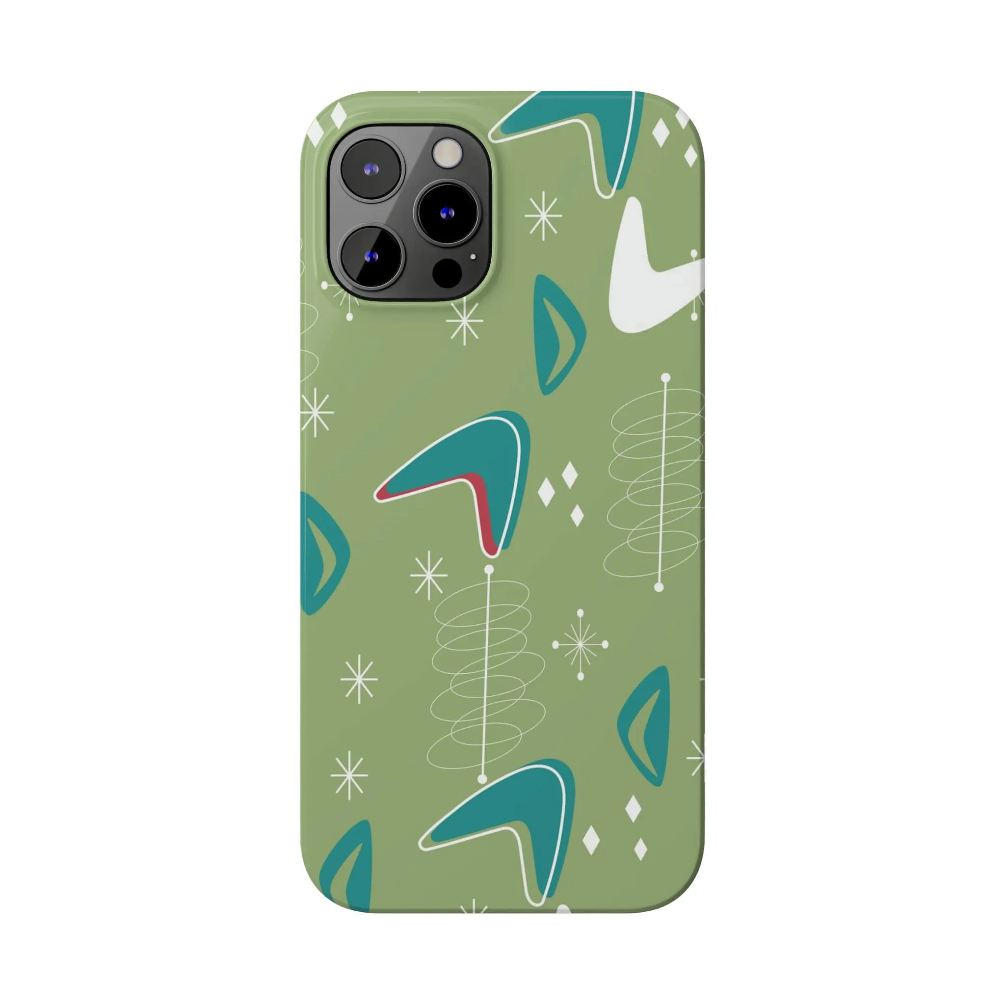 Mid Century Modern Atomic Boomerange, 50s Space Age, New Smart Phone 15 Models, Trendy Slim Phone Cases
