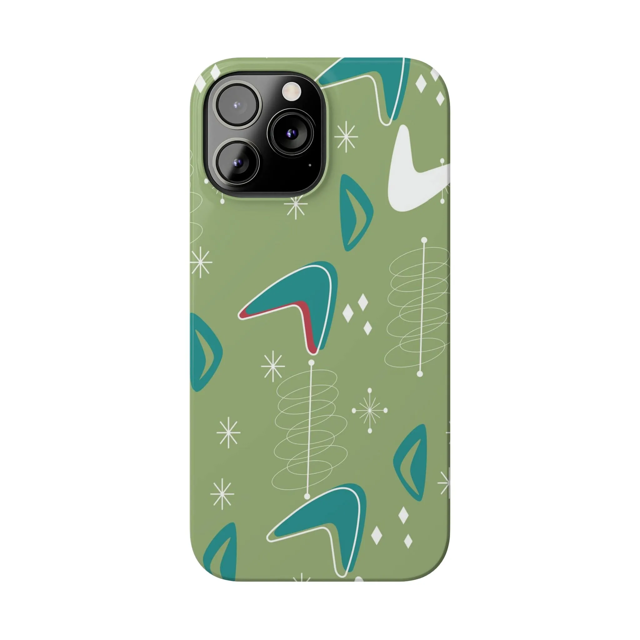 Mid Century Modern Atomic Boomerange, 50s Space Age, New Smart Phone 15 Models, Trendy Slim Phone Cases