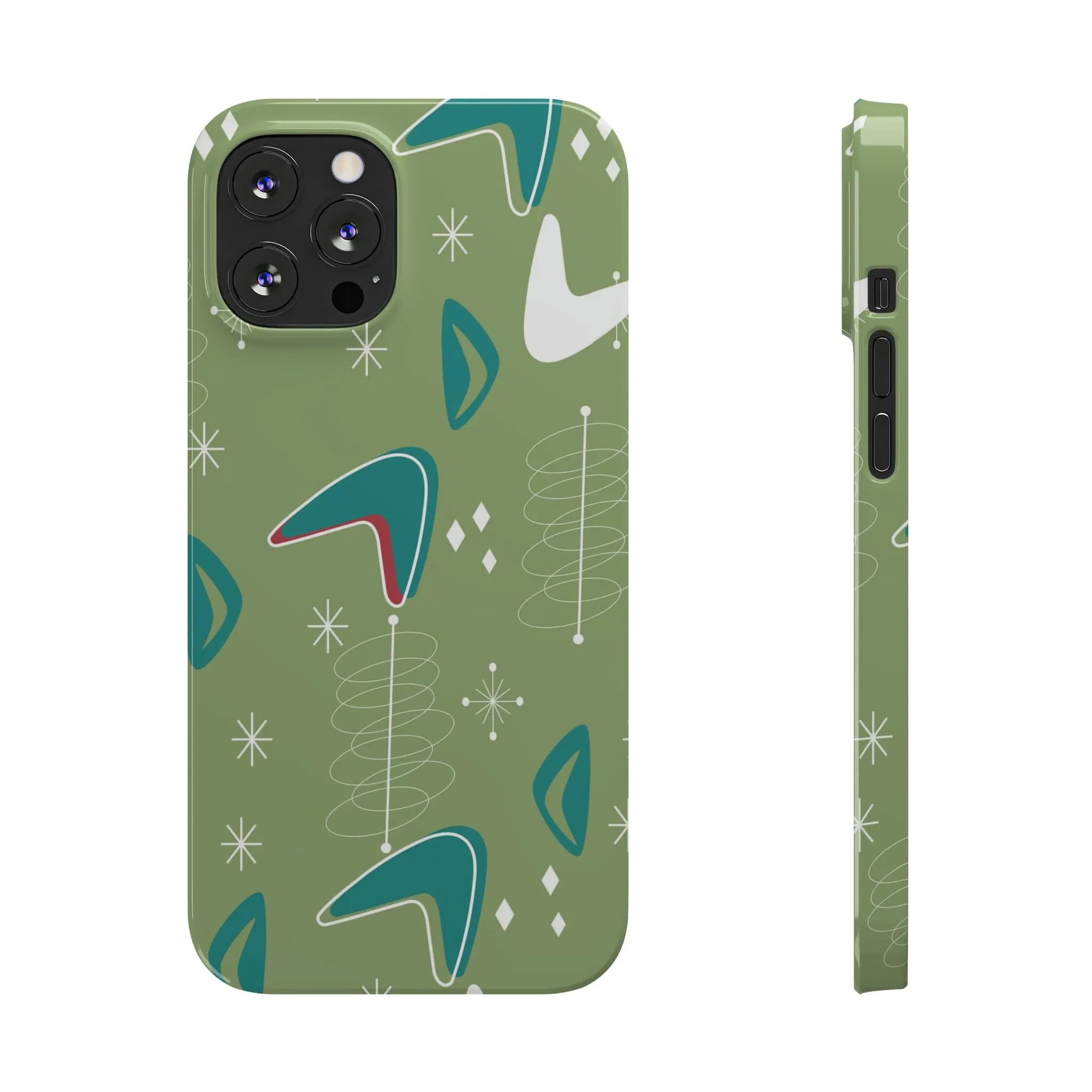 Mid Century Modern Atomic Boomerange, 50s Space Age, New Smart Phone 15 Models, Trendy Slim Phone Cases