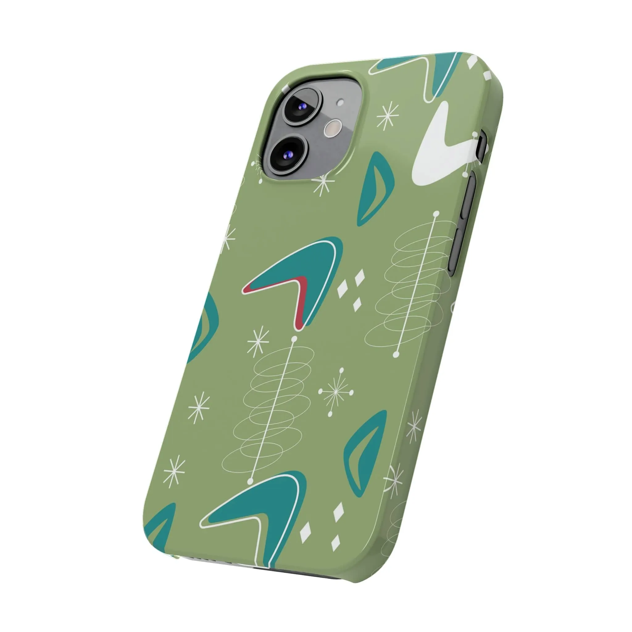 Mid Century Modern Atomic Boomerange, 50s Space Age, New Smart Phone 15 Models, Trendy Slim Phone Cases