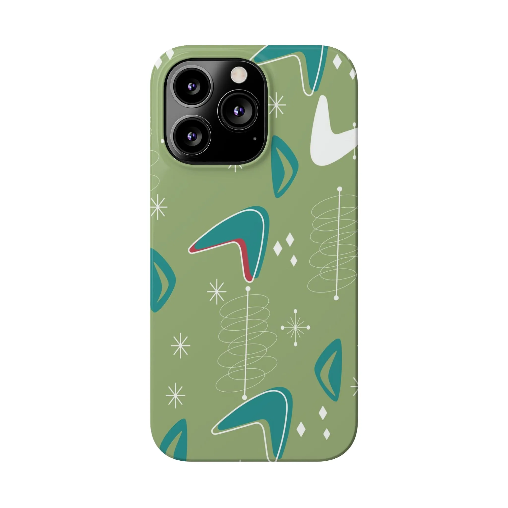 Mid Century Modern Atomic Boomerange, 50s Space Age, New Smart Phone 15 Models, Trendy Slim Phone Cases
