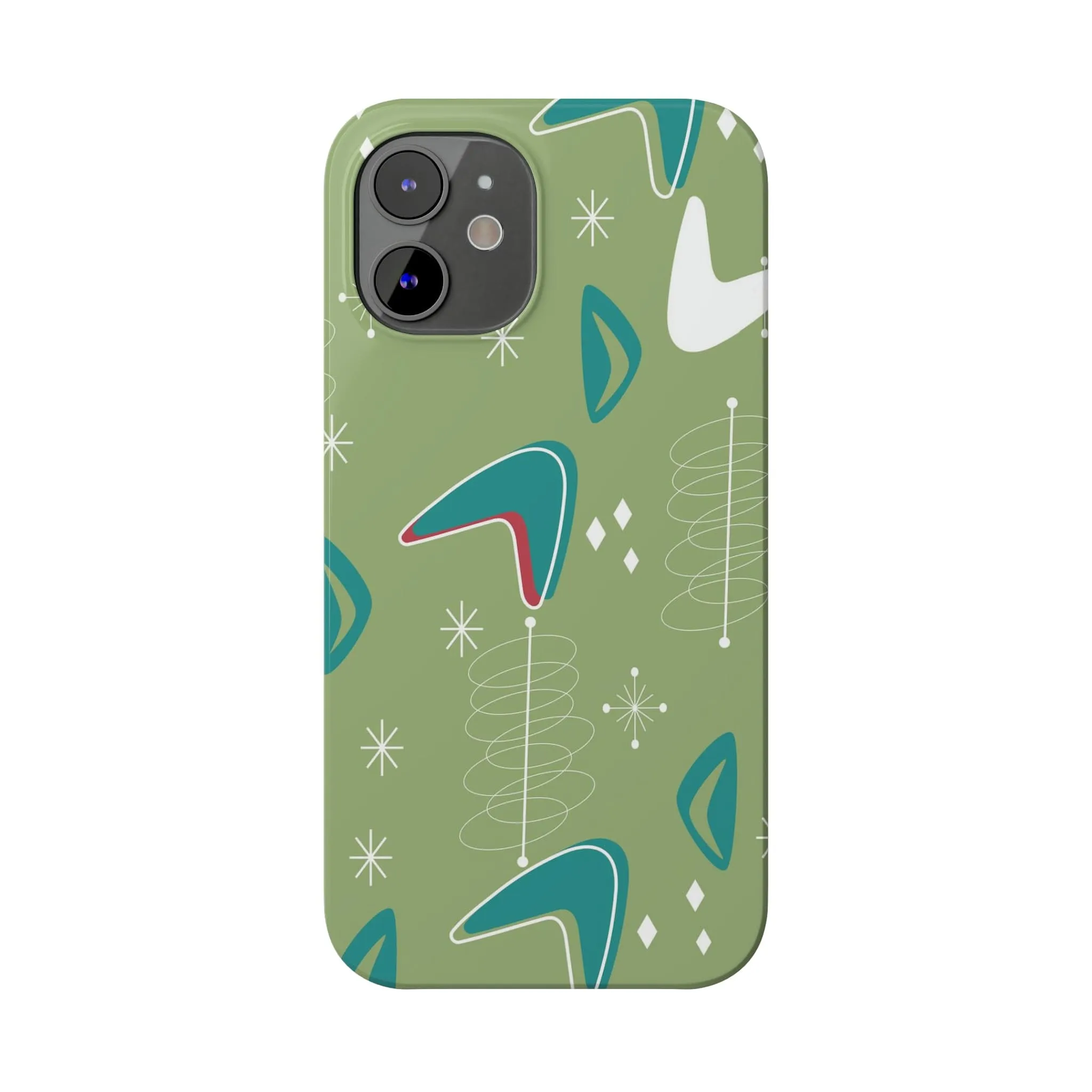 Mid Century Modern Atomic Boomerange, 50s Space Age, New Smart Phone 15 Models, Trendy Slim Phone Cases