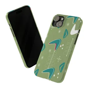 Mid Century Modern Atomic Boomerange, 50s Space Age, New Smart Phone 15 Models, Trendy Slim Phone Cases