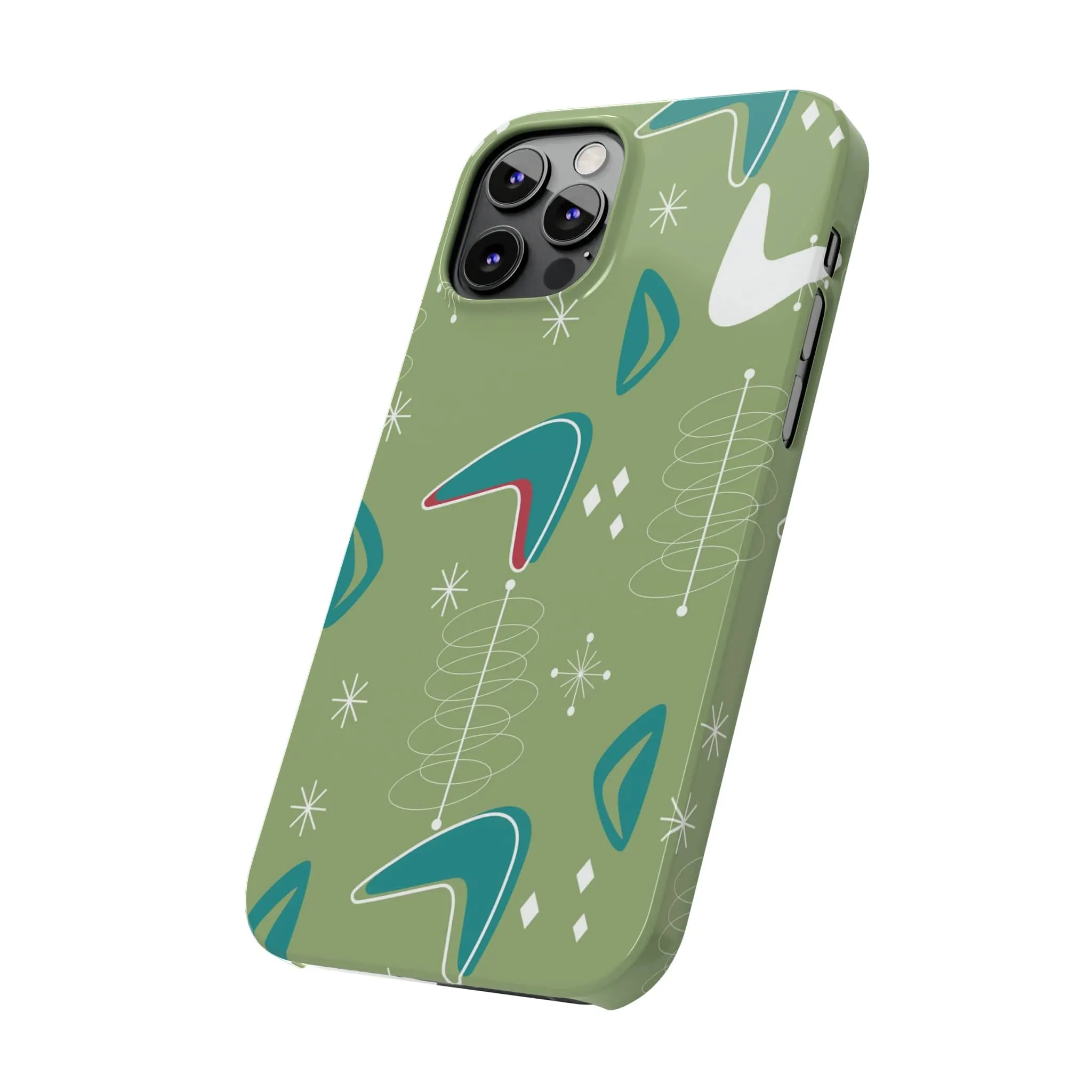 Mid Century Modern Atomic Boomerange, 50s Space Age, New Smart Phone 15 Models, Trendy Slim Phone Cases
