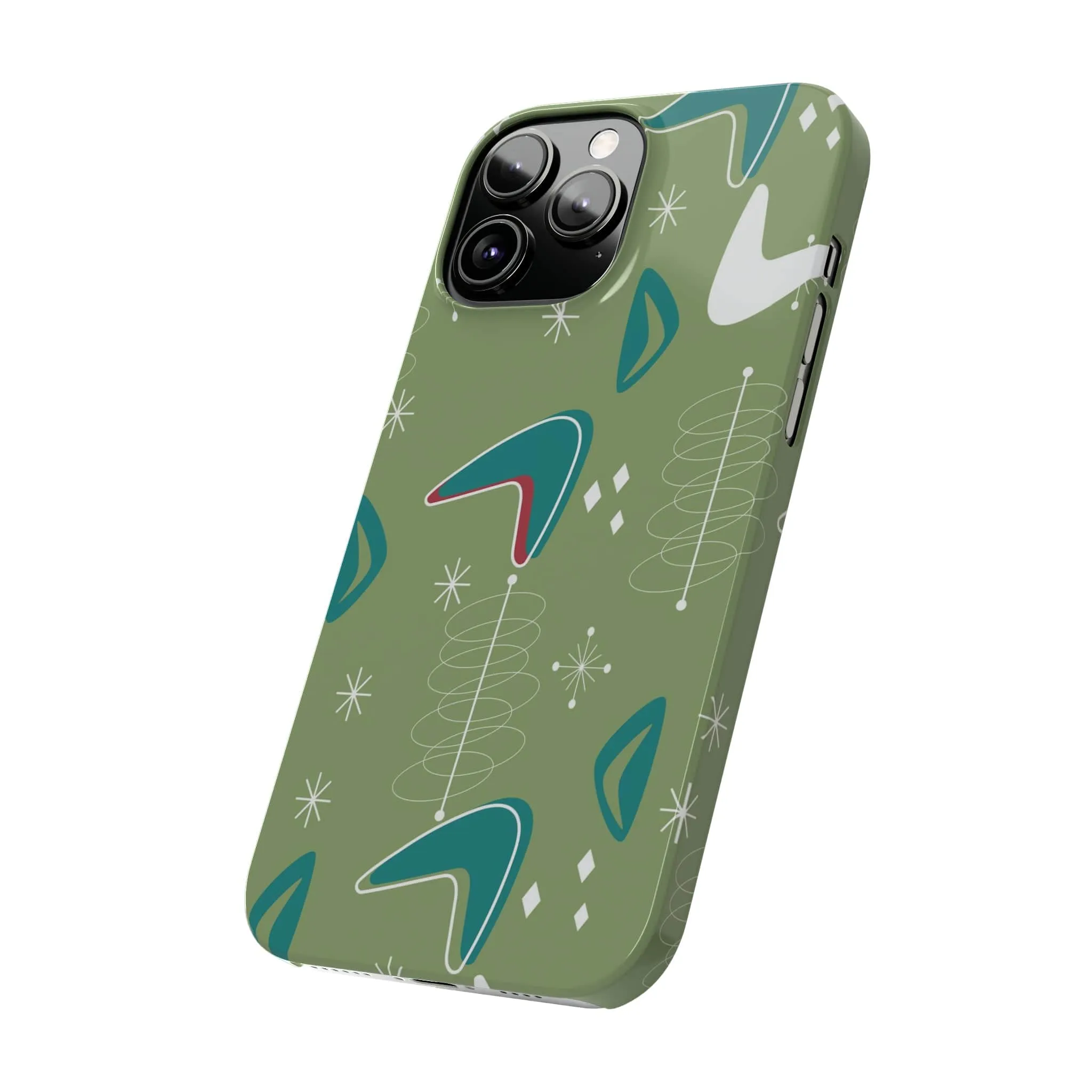 Mid Century Modern Atomic Boomerange, 50s Space Age, New Smart Phone 15 Models, Trendy Slim Phone Cases